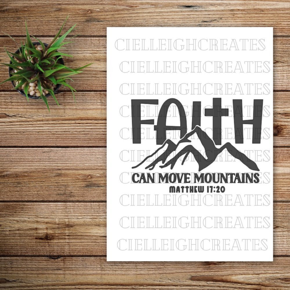*2 for $20* Faith Moves Mountains vinyl decal Sticker Handcrafted